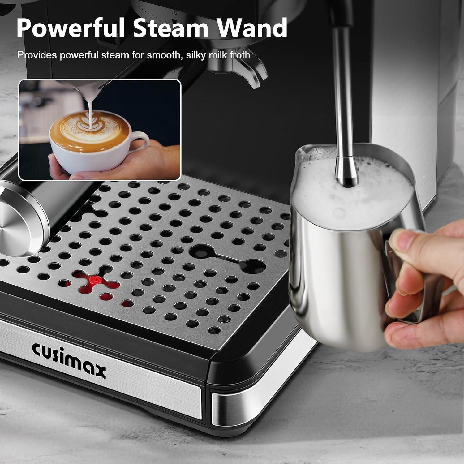 Máquina de Espresso CUSIMAX CMEM-5510B 20 Bar con Molinillo 1.8L