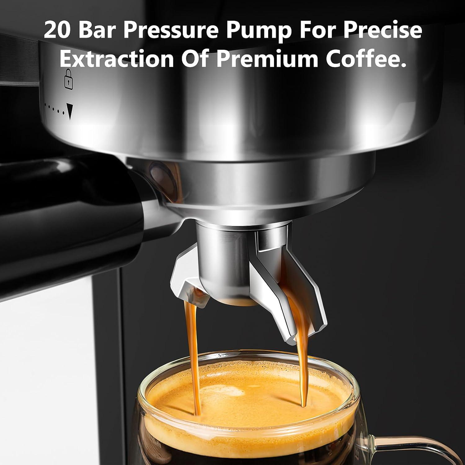 Máquina de Espresso CUSIMAX CMEM-5510B 20 Bar con Molinillo 1.8L
