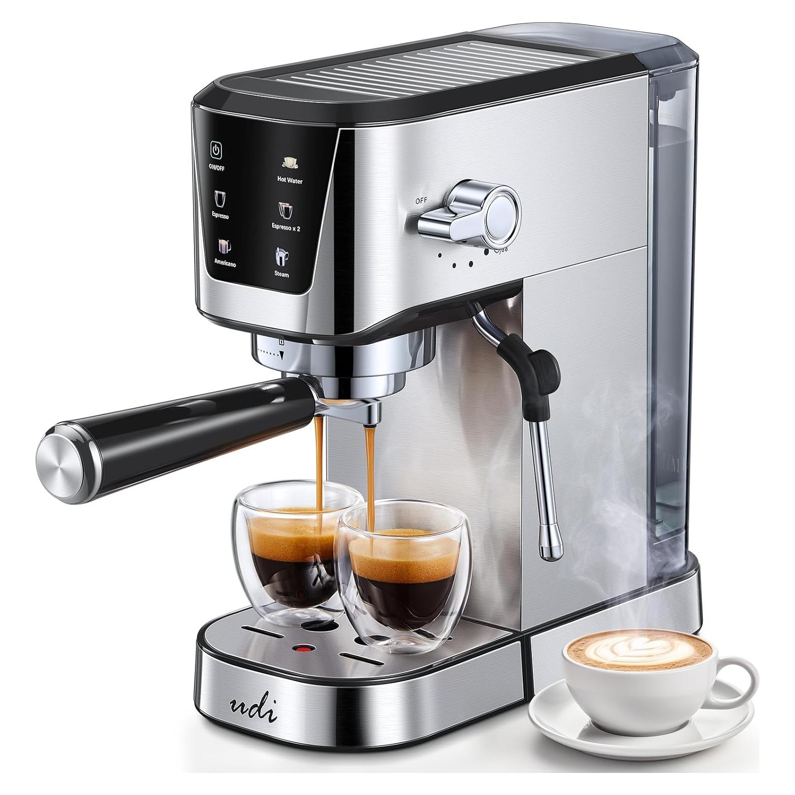 Máquina de Espresso UDI CM5104US 20 Bares Pantalla LED 2 Tazas