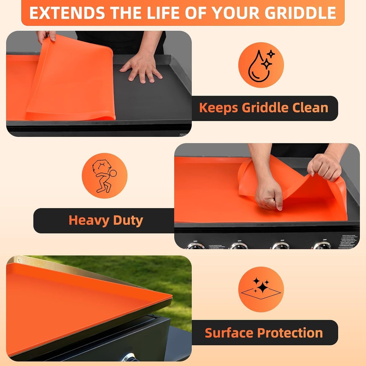 Mat de Silicona EWFEN 36" para Plancha Blackstone - Resistente y Antiadherente