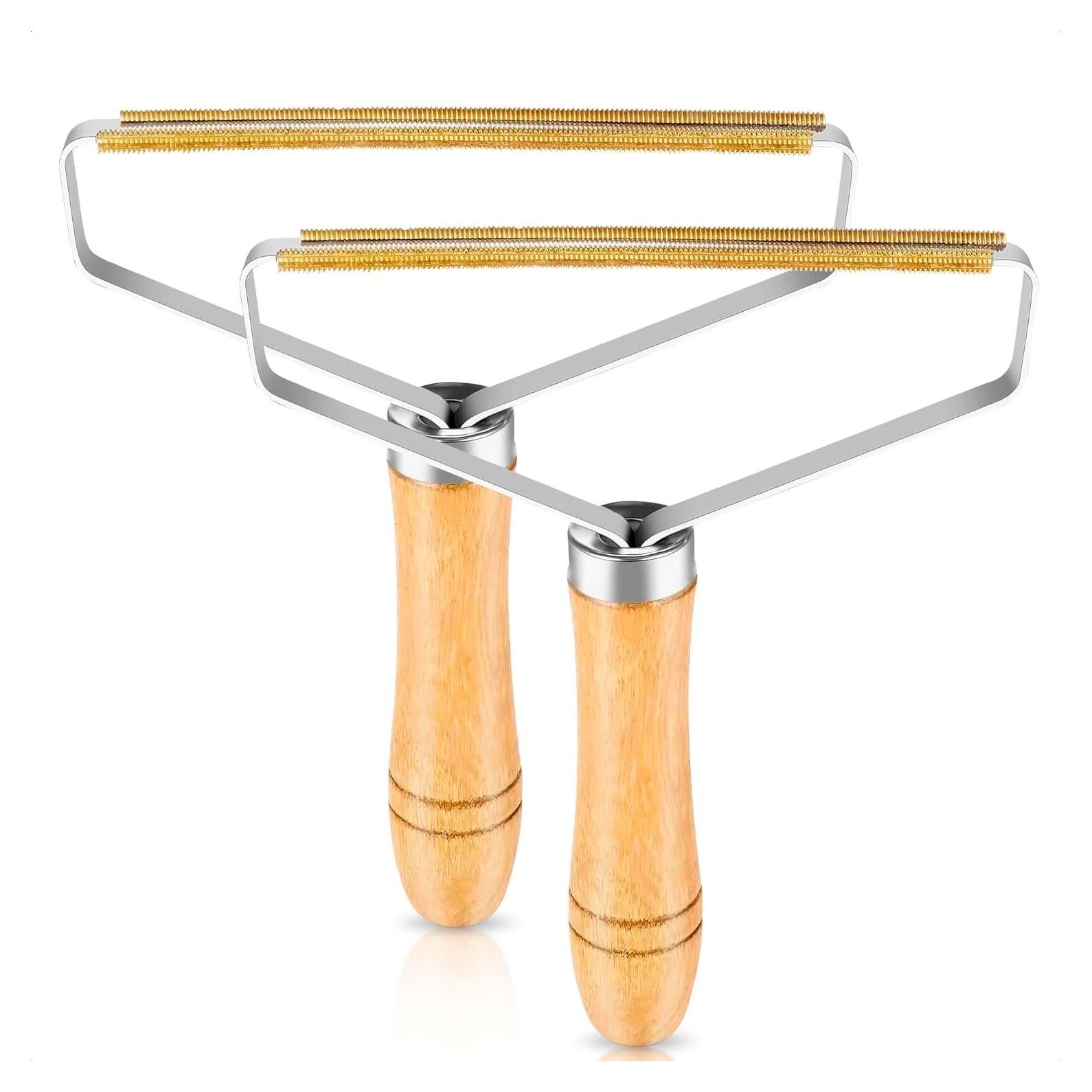 Kit de 2 Quitapelusas Reluen de Metal y Madera para Ropa