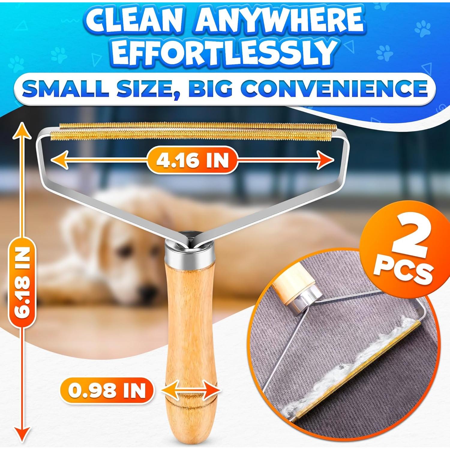 Kit de 2 Quitapelusas Reluen de Metal y Madera para Ropa