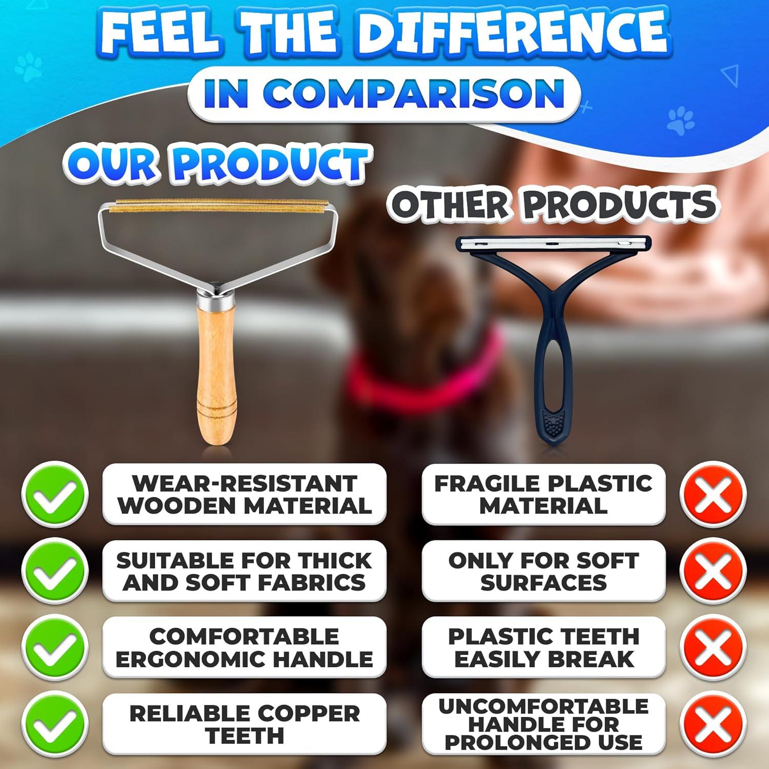 Kit de 2 Quitapelusas Reluen de Metal y Madera para Ropa