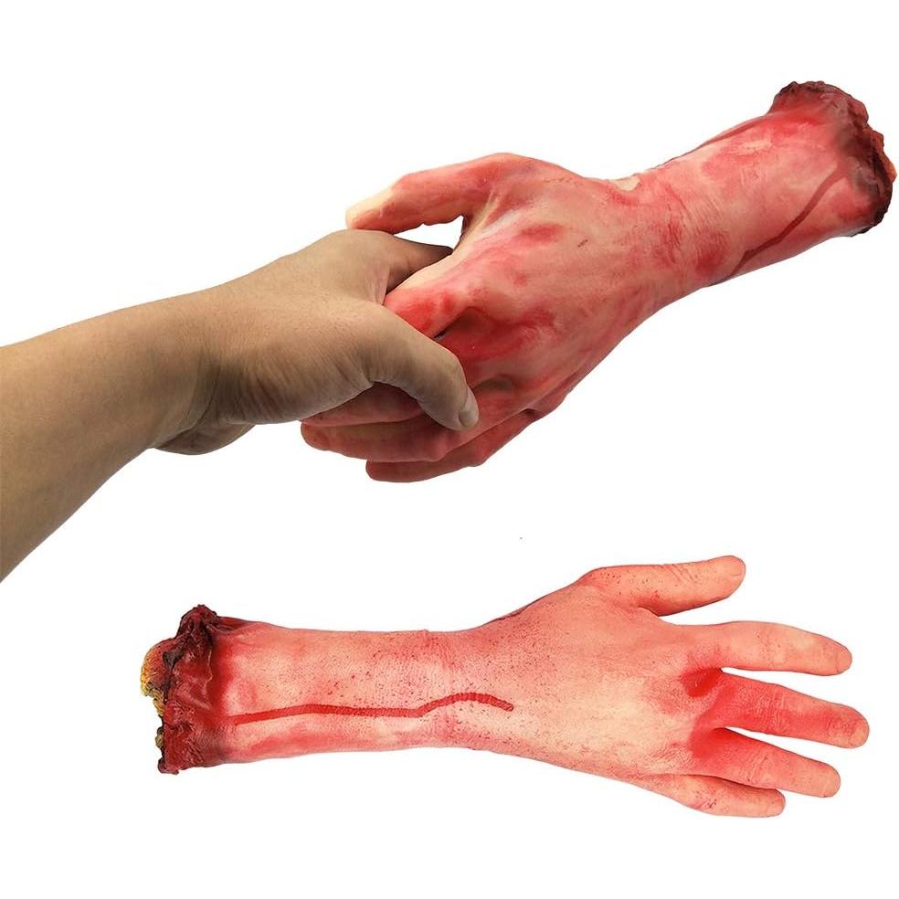XONOR Decoración Halloween 2 Manos Falsas Sangrientas 32cm