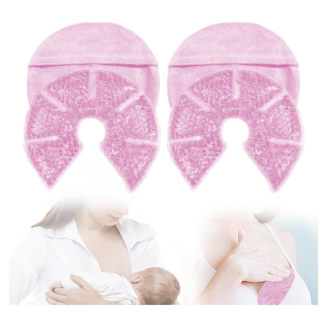 Compresas de Gel Frío y Caliente Conbella para Lactancia - Rosa