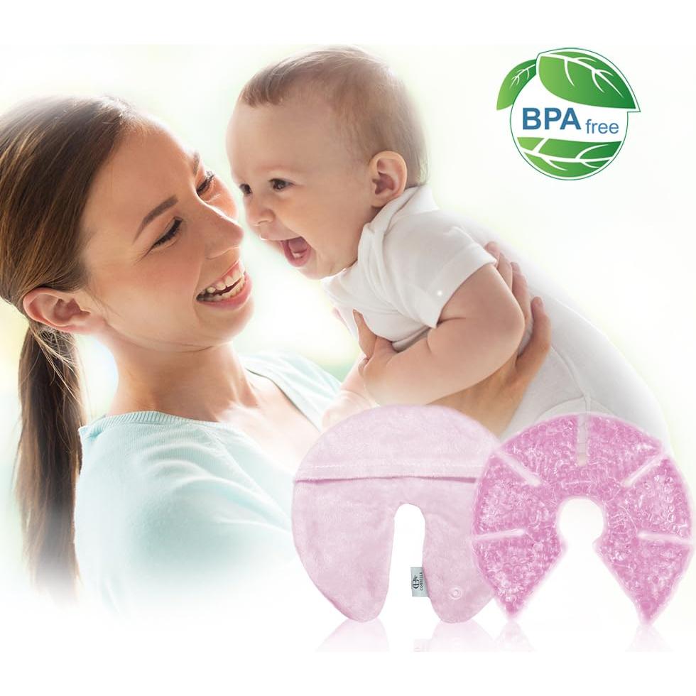 Compresas de Gel Frío y Caliente Conbella para Lactancia - Rosa