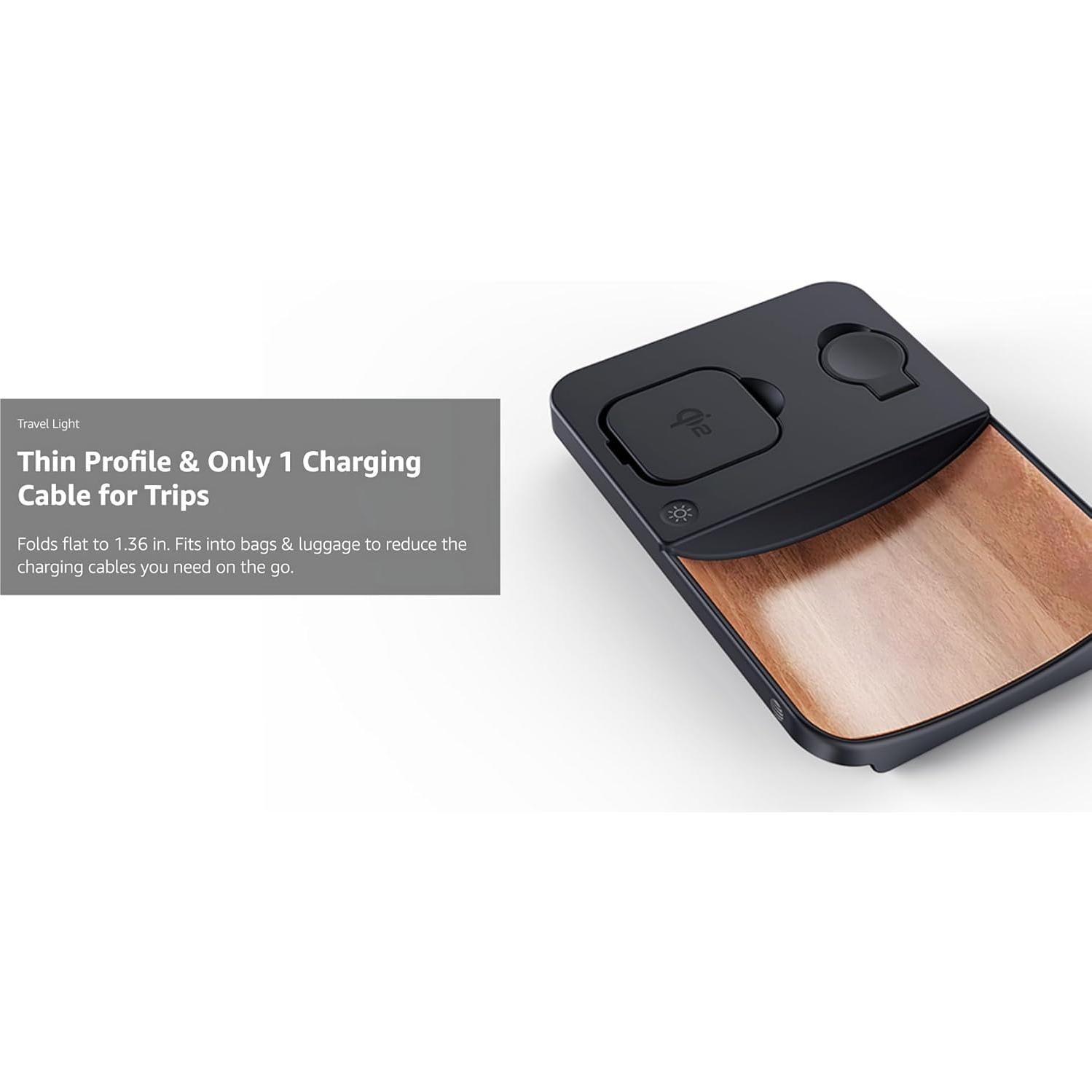 Estación de Carga Inalámbrica 3-en-1 AT&T con Madera - Cargador 30W