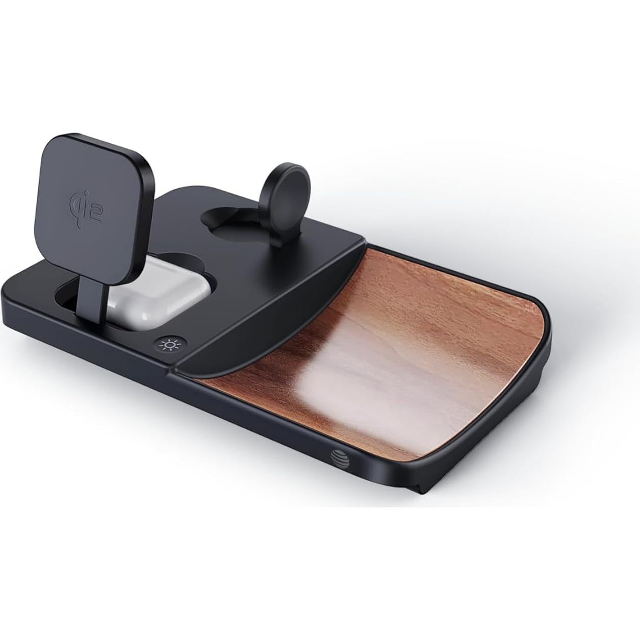 Estación de Carga Inalámbrica 3-en-1 AT&T con Madera - Cargador 30W