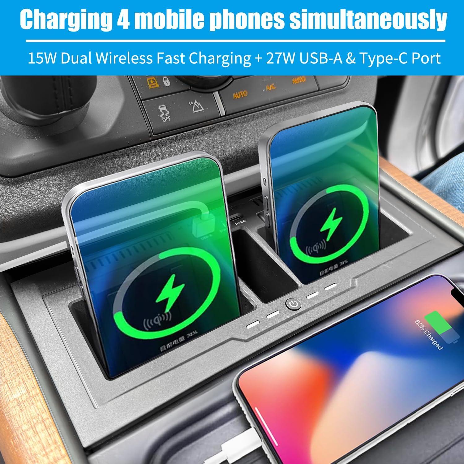 Cargador Inalámbrico Doble 15W EVGoXMods para Land Rover Defender 2020-2024