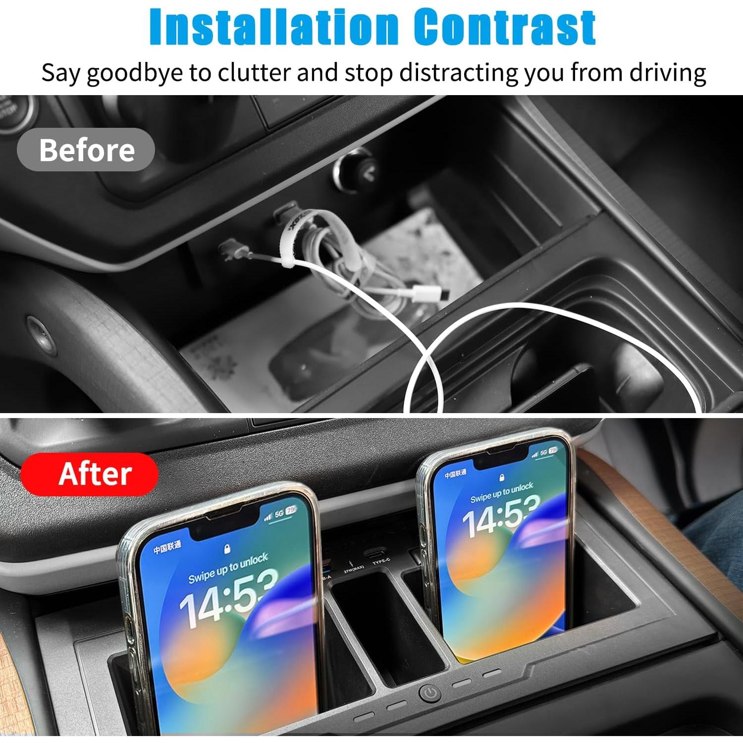 Cargador Inalámbrico Doble 15W EVGoXMods para Land Rover Defender 2020-2024