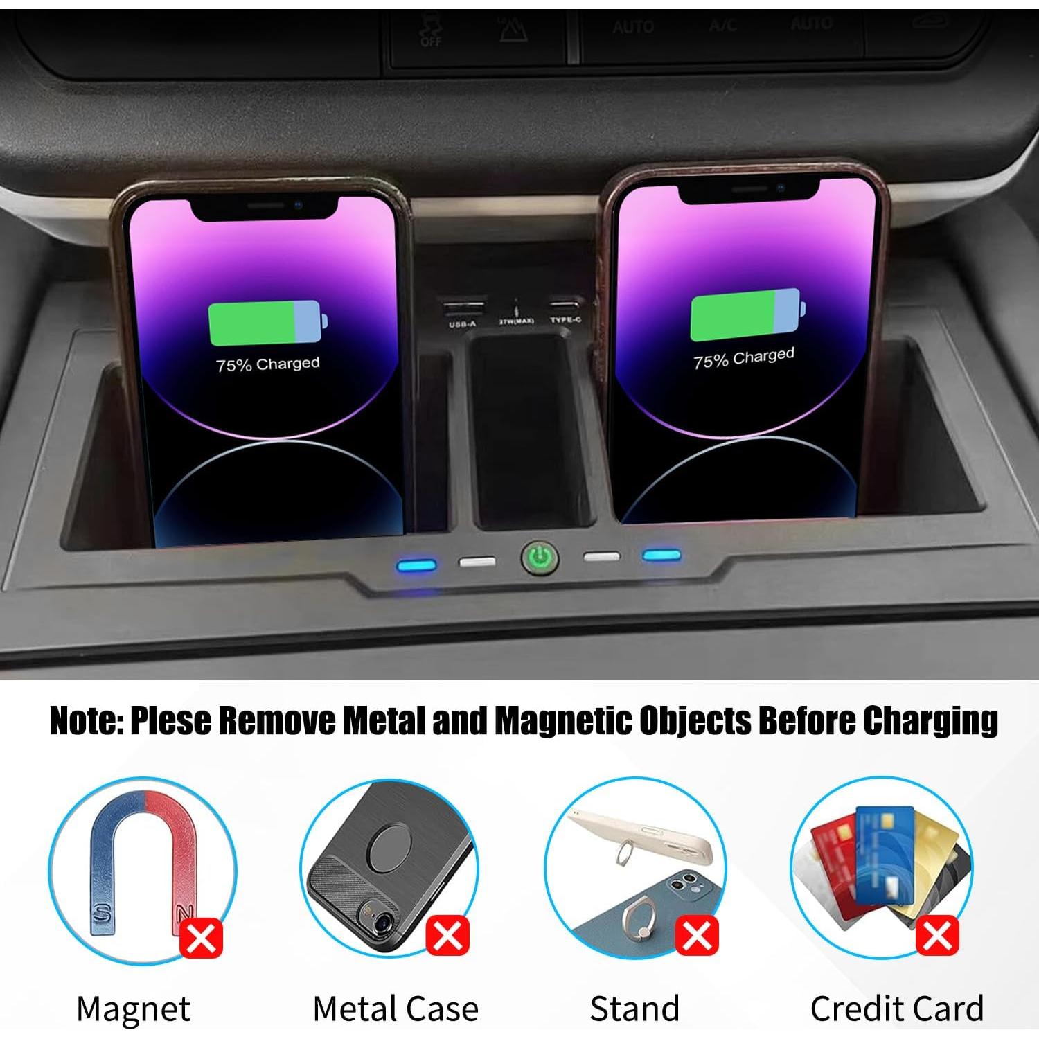 Cargador Inalámbrico Doble 15W EVGoXMods para Land Rover Defender 2020-2024