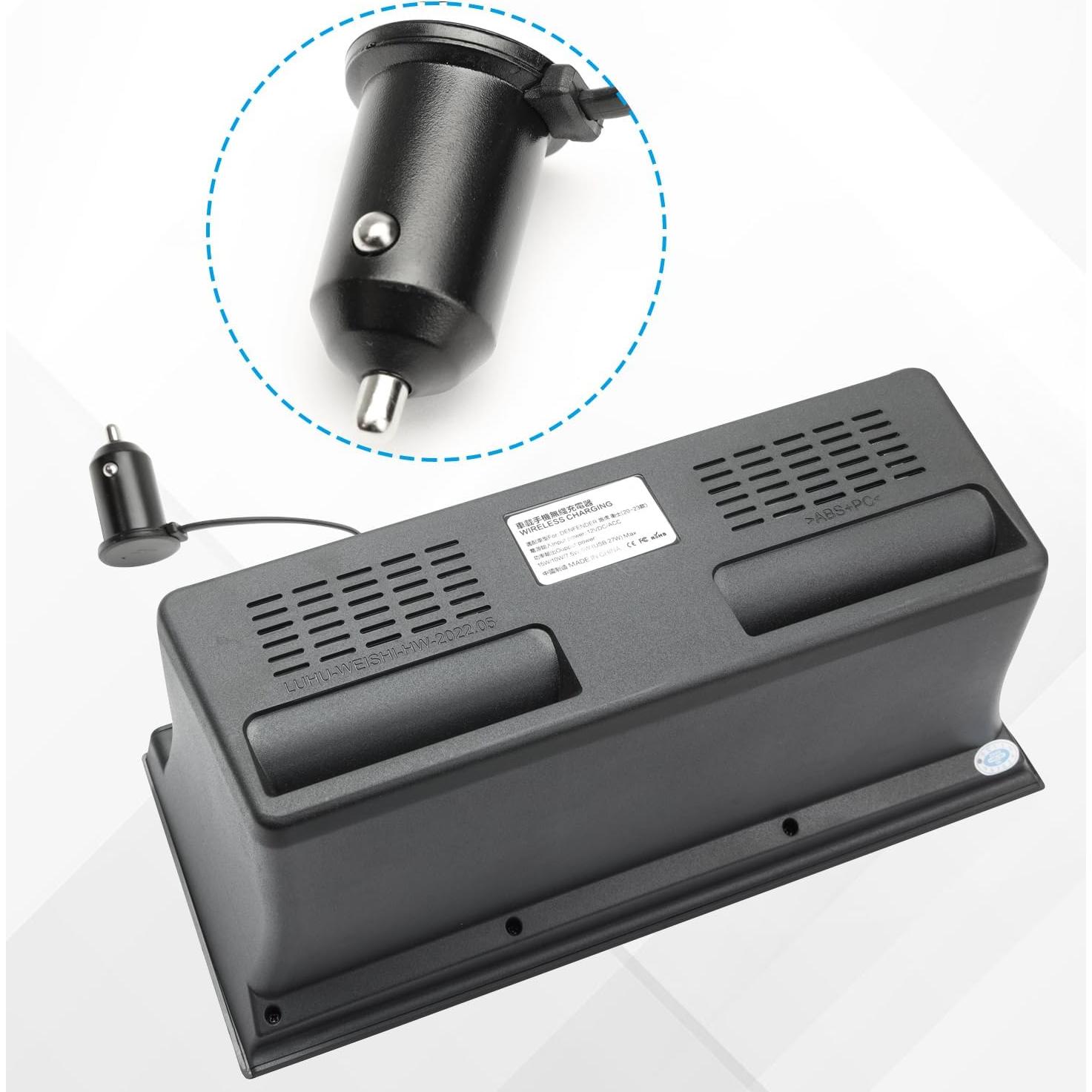 Cargador Inalámbrico Doble 15W EVGoXMods para Land Rover Defender 2020-2024