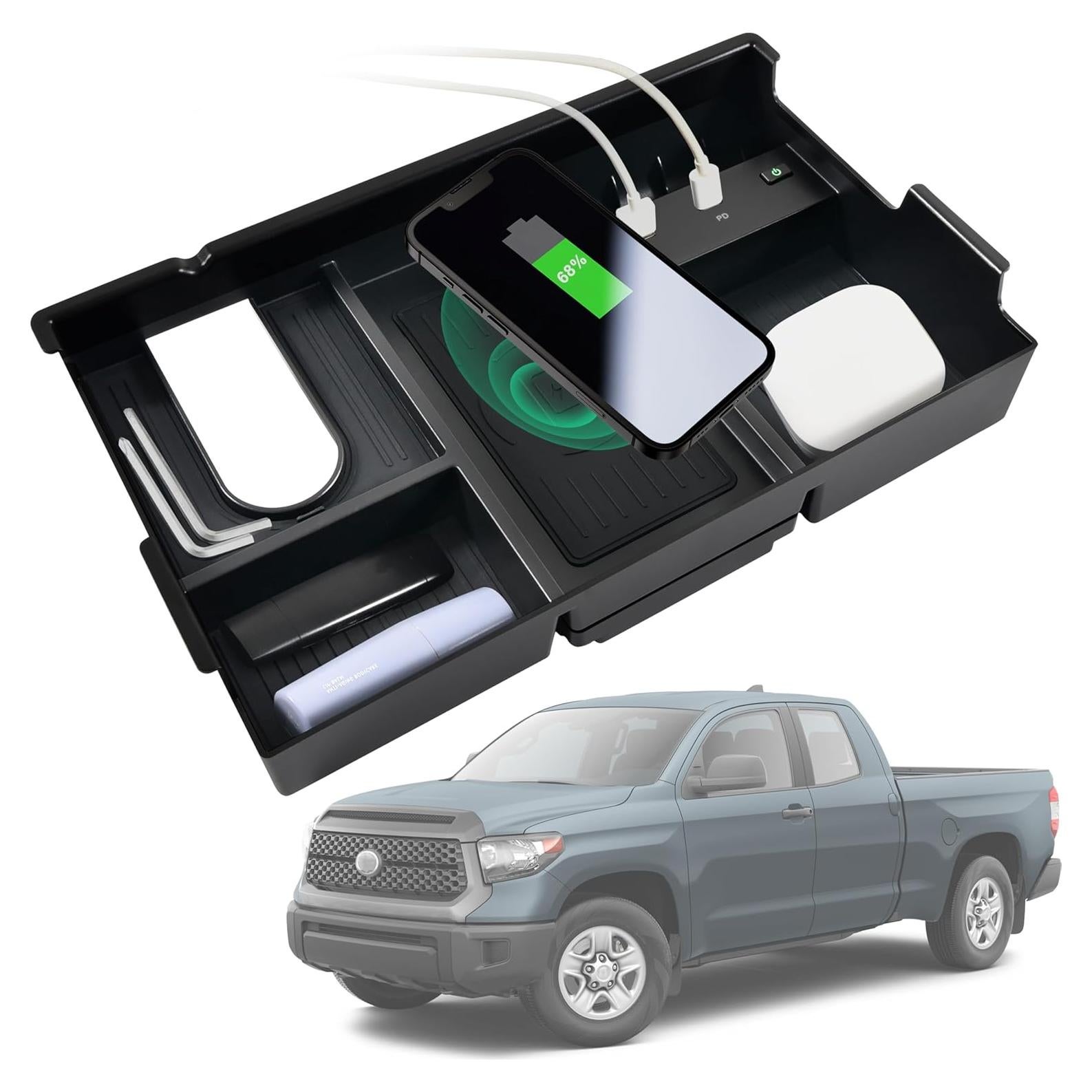 Cargador Inalámbrico Rápido Toyota Tundra 2014-2021 USB-A USB-C