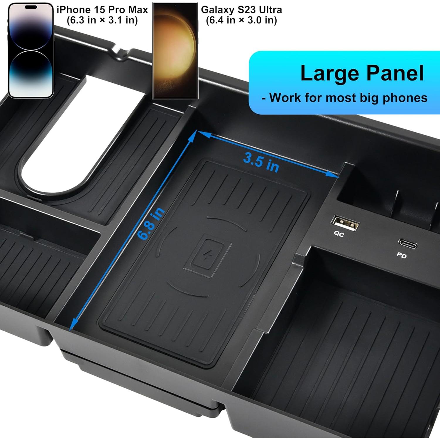 Cargador Inalámbrico Rápido Toyota Tundra 2014-2021 USB-A USB-C