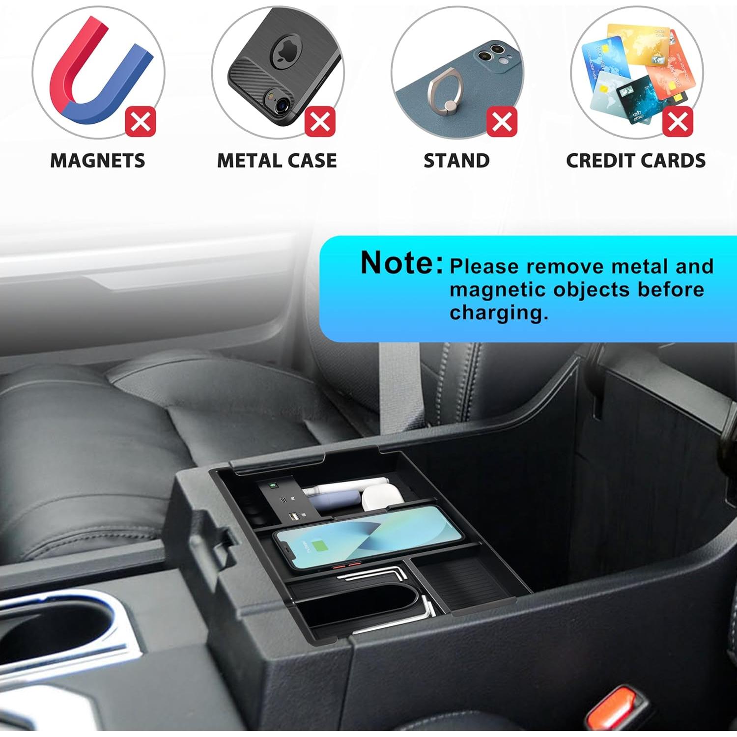 Cargador Inalámbrico Rápido Toyota Tundra 2014-2021 USB-A USB-C