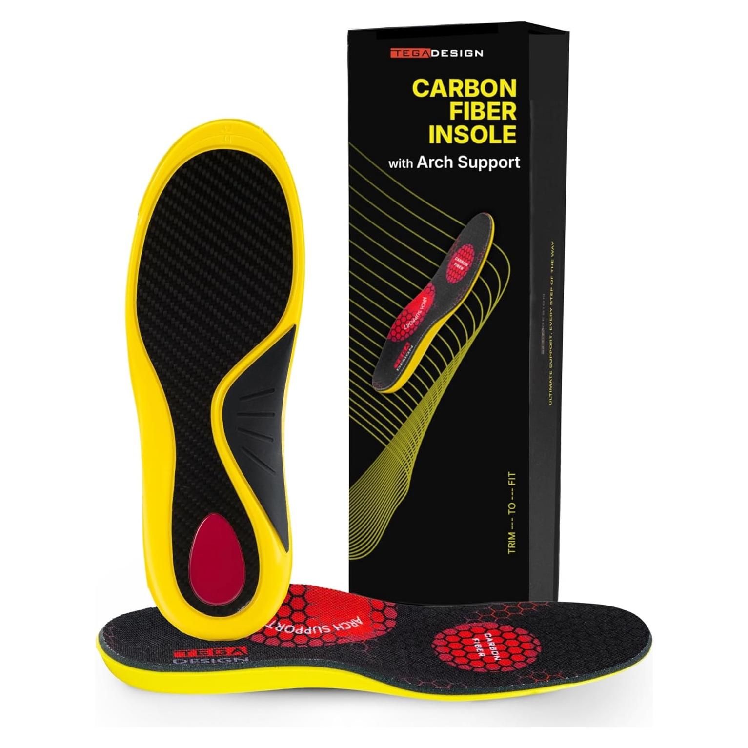 Plantilla de fibra de carbono TEGA DESIGN para alivio de pies planos