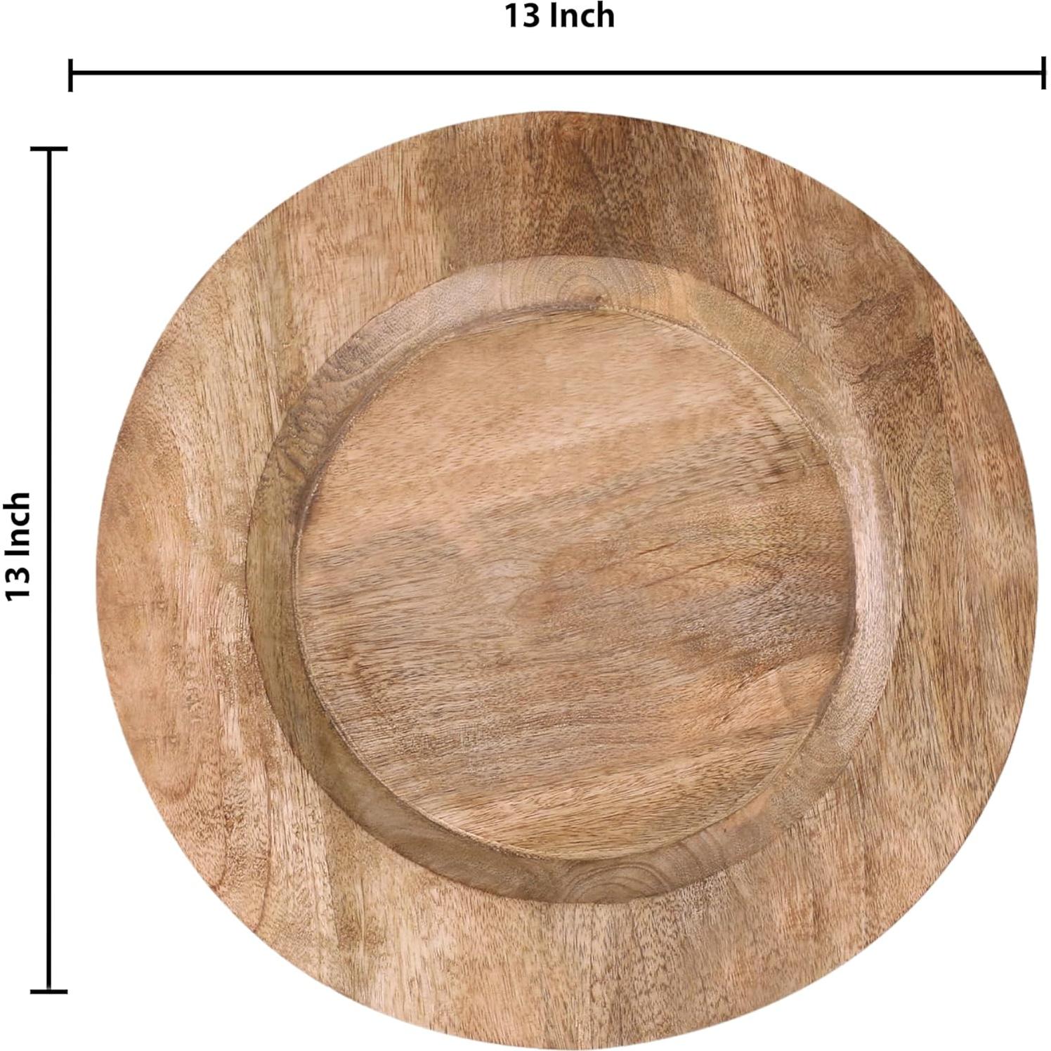 Set de 2 Platos de Madera Natural Light & Pro - 33 cm Redondos