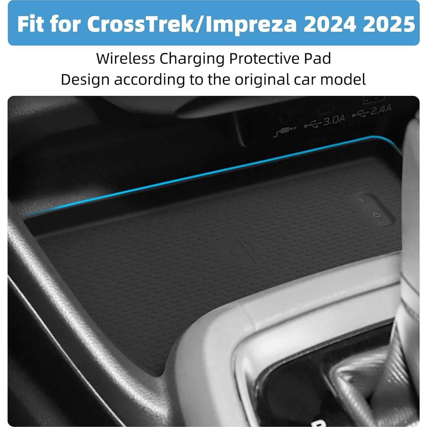 Almohadilla de Carga Inalámbrica Silicona Subaru CrossTrek Impreza 2024 2025