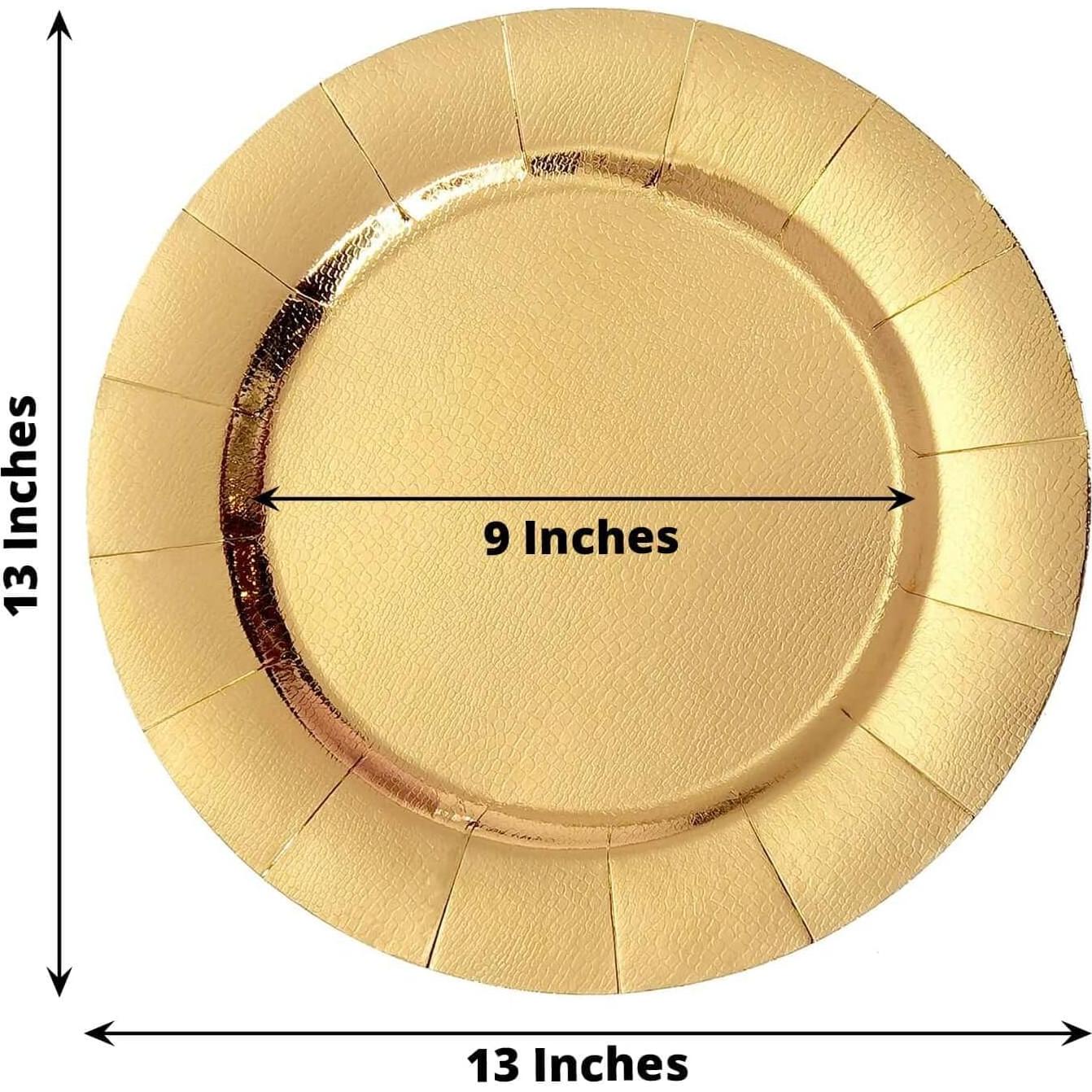 Platos Cargadores Desechables Dorados Efavormart 33 cm - 10 Unidades
