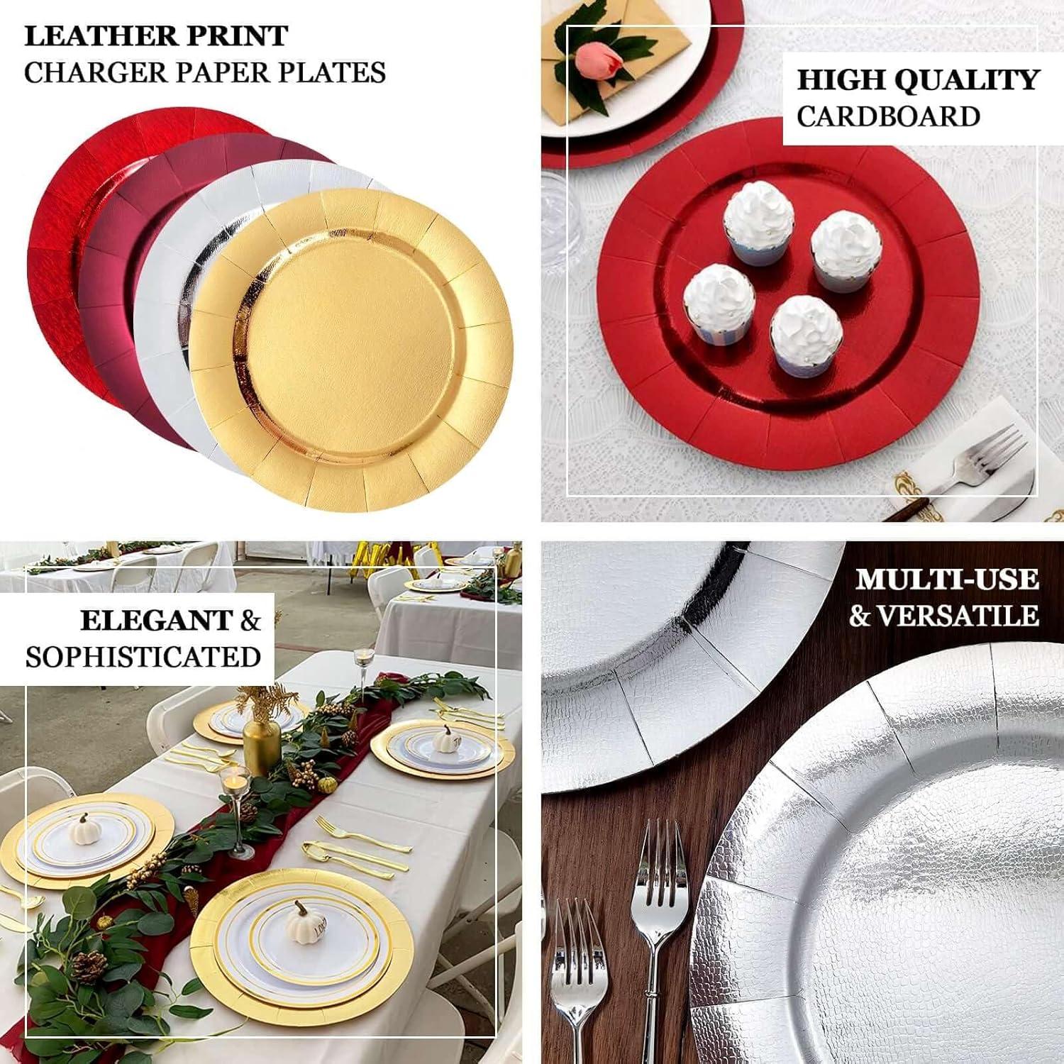 Platos Cargadores Desechables Dorados Efavormart 33 cm - 10 Unidades