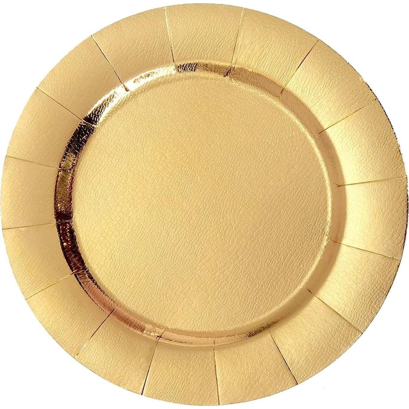 Platos Cargadores Desechables Dorados Efavormart 33 cm - 10 Unidades