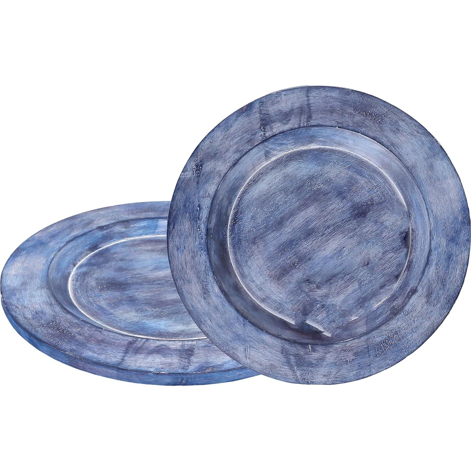 Juego de 2 Platos Cargadores de Madera CLEENTABLE 33 cm Verde