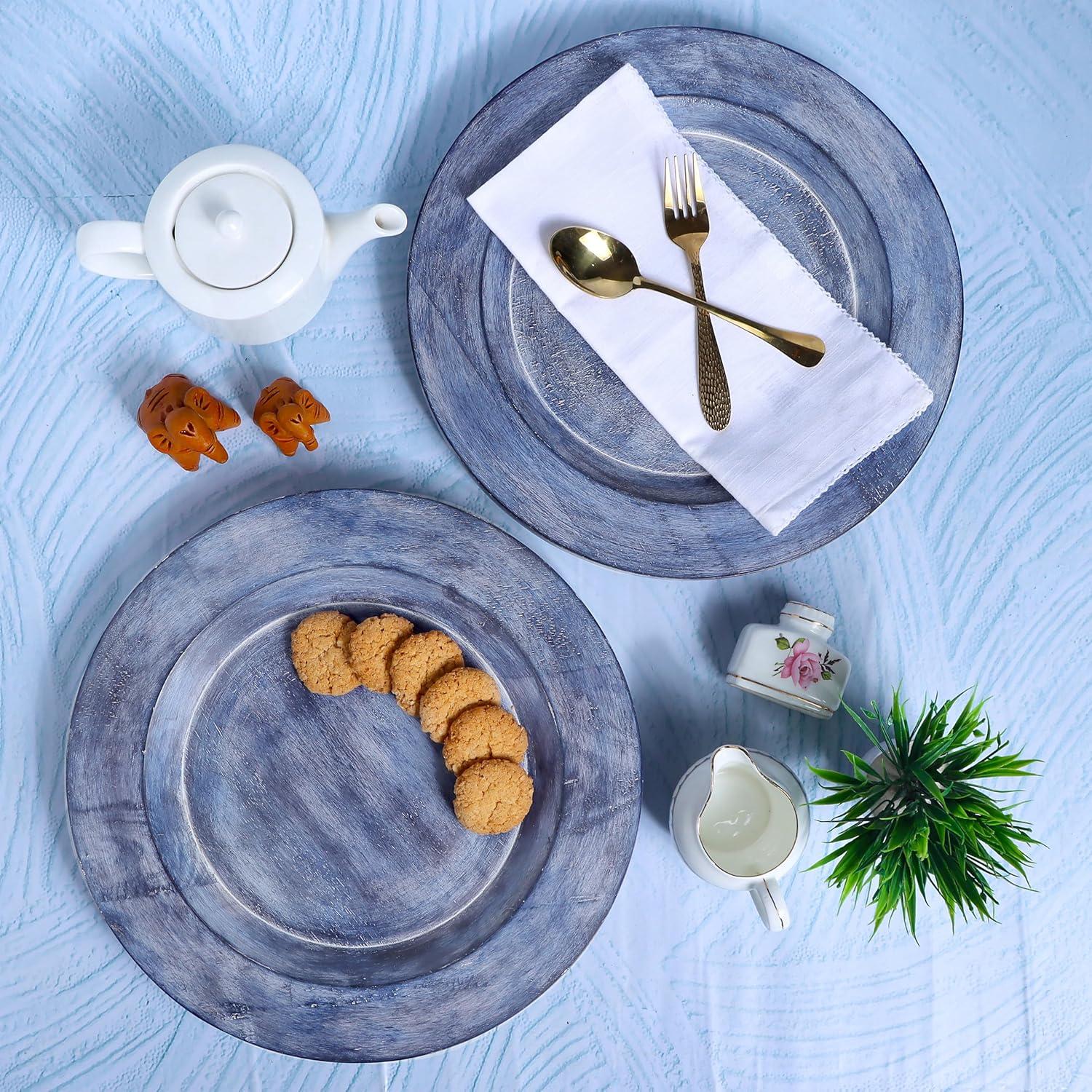 Juego de 2 Platos Cargadores de Madera CLEENTABLE 33 cm Verde