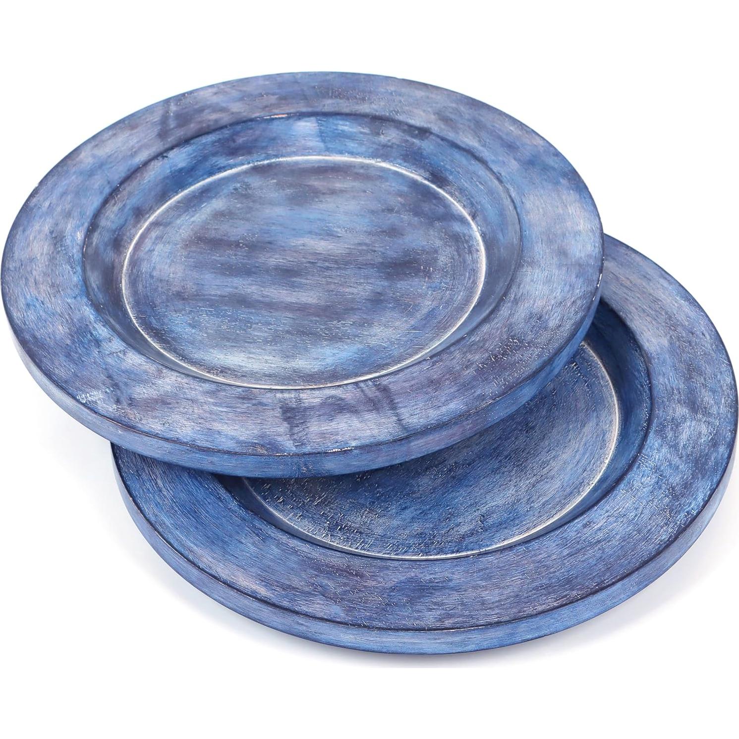 Juego de 2 Platos Cargadores de Madera CLEENTABLE 33 cm Verde