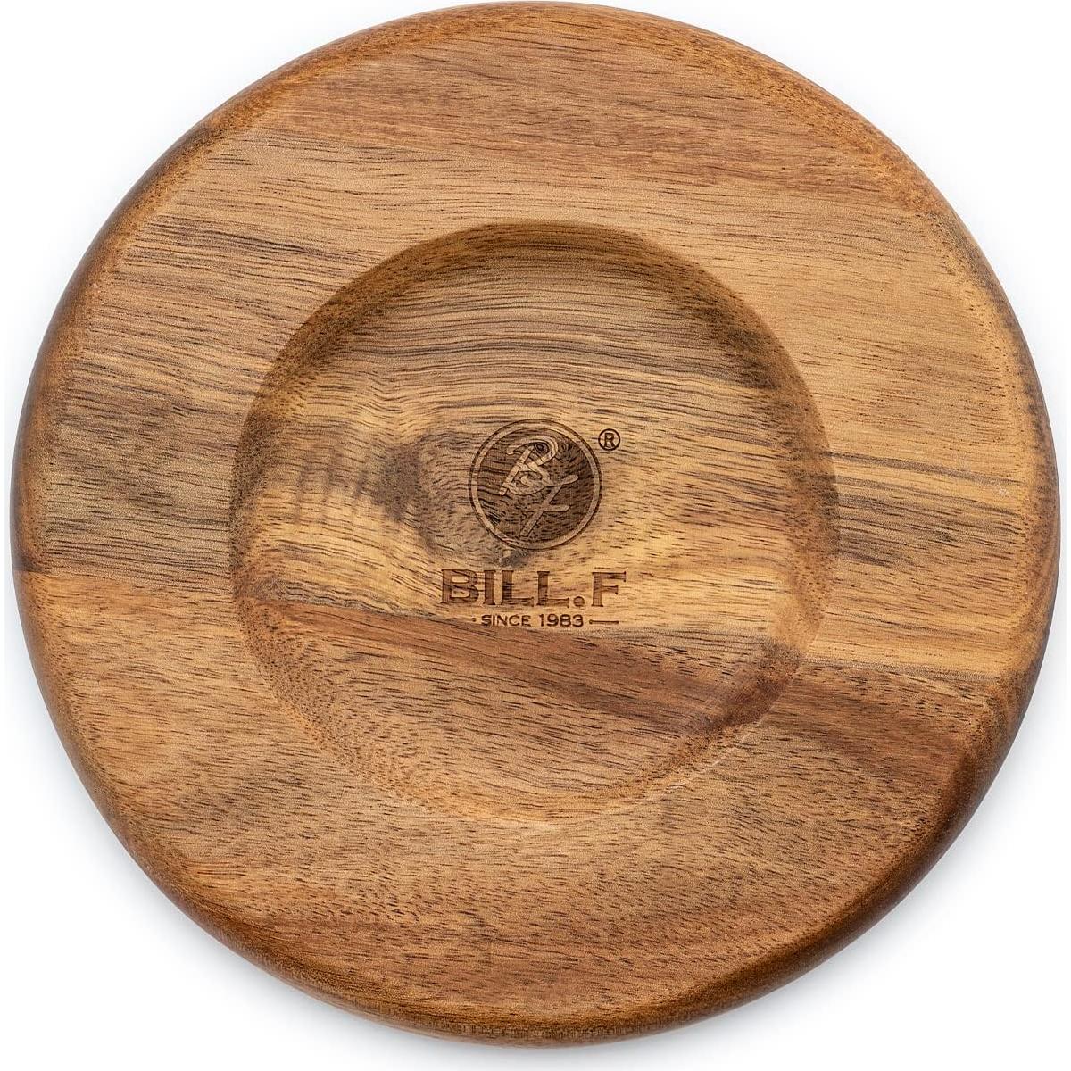 Juego de 4 Platos Redondos de Madera de Acacia 17 cm