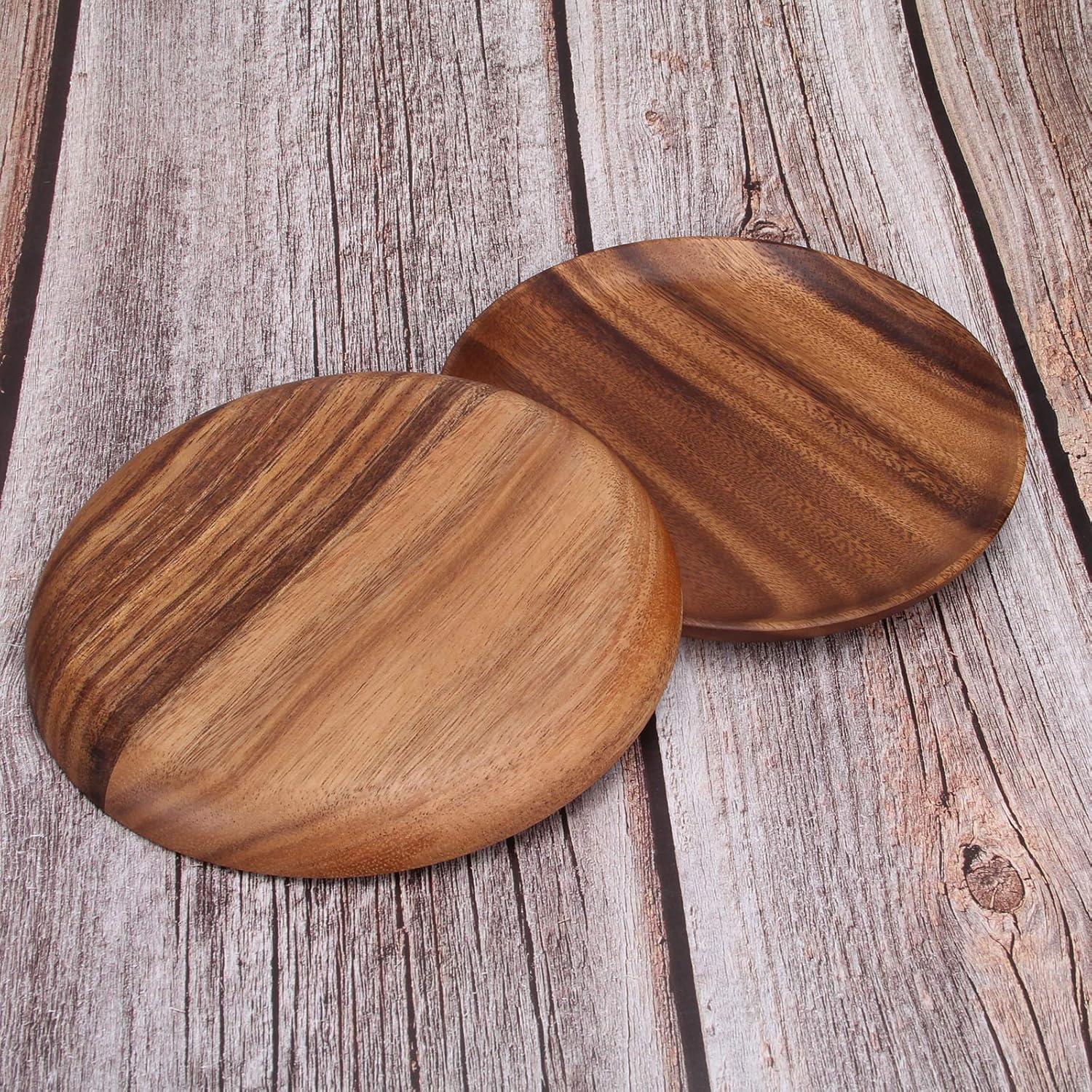 Juego de 2 Platos de Cena de Madera de Acacia 30 cm Ayiaren