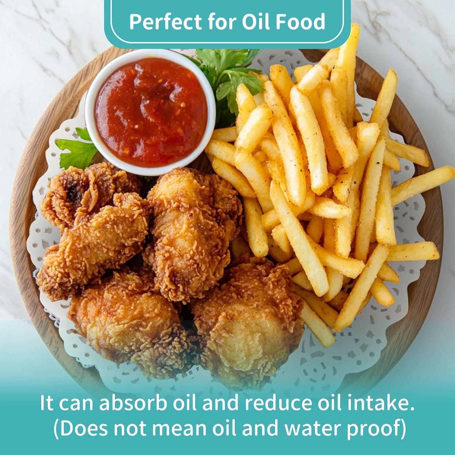 200 Servilletas de Papel Redondas Desechables Encaje Blanco 11.43-26.67 cm