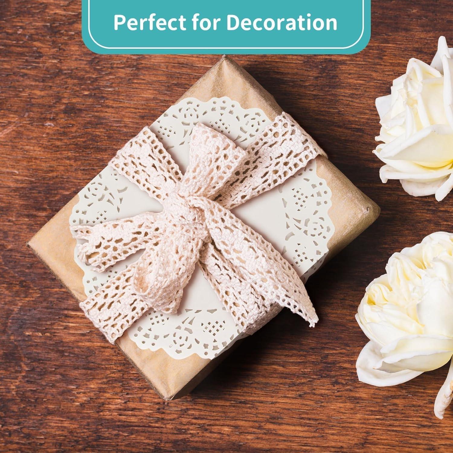 200 Servilletas de Papel Redondas Desechables Encaje Blanco 11.43-26.67 cm