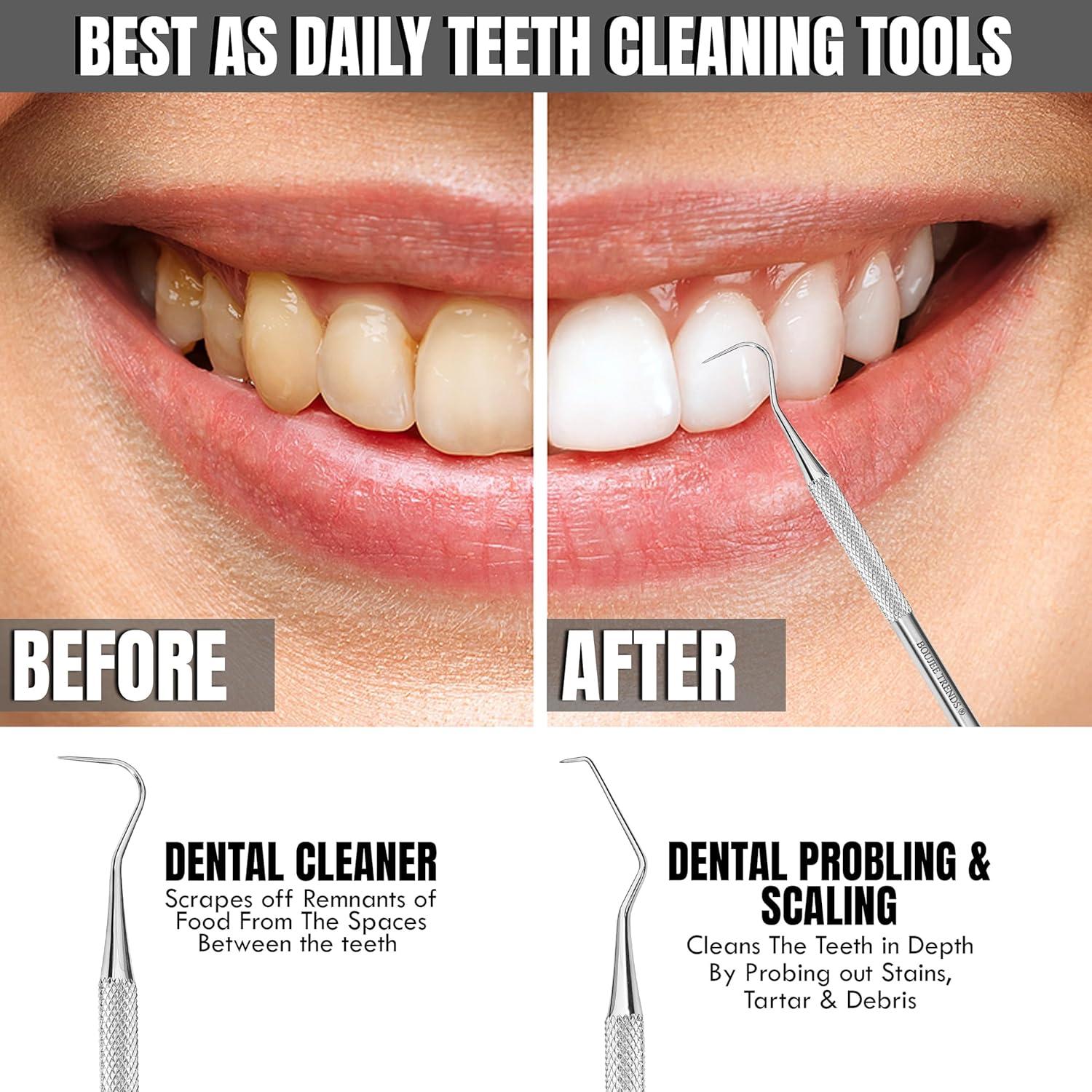 Raspador de Sarro Dental Boujee Trends Doble Cara Acero Inoxidable