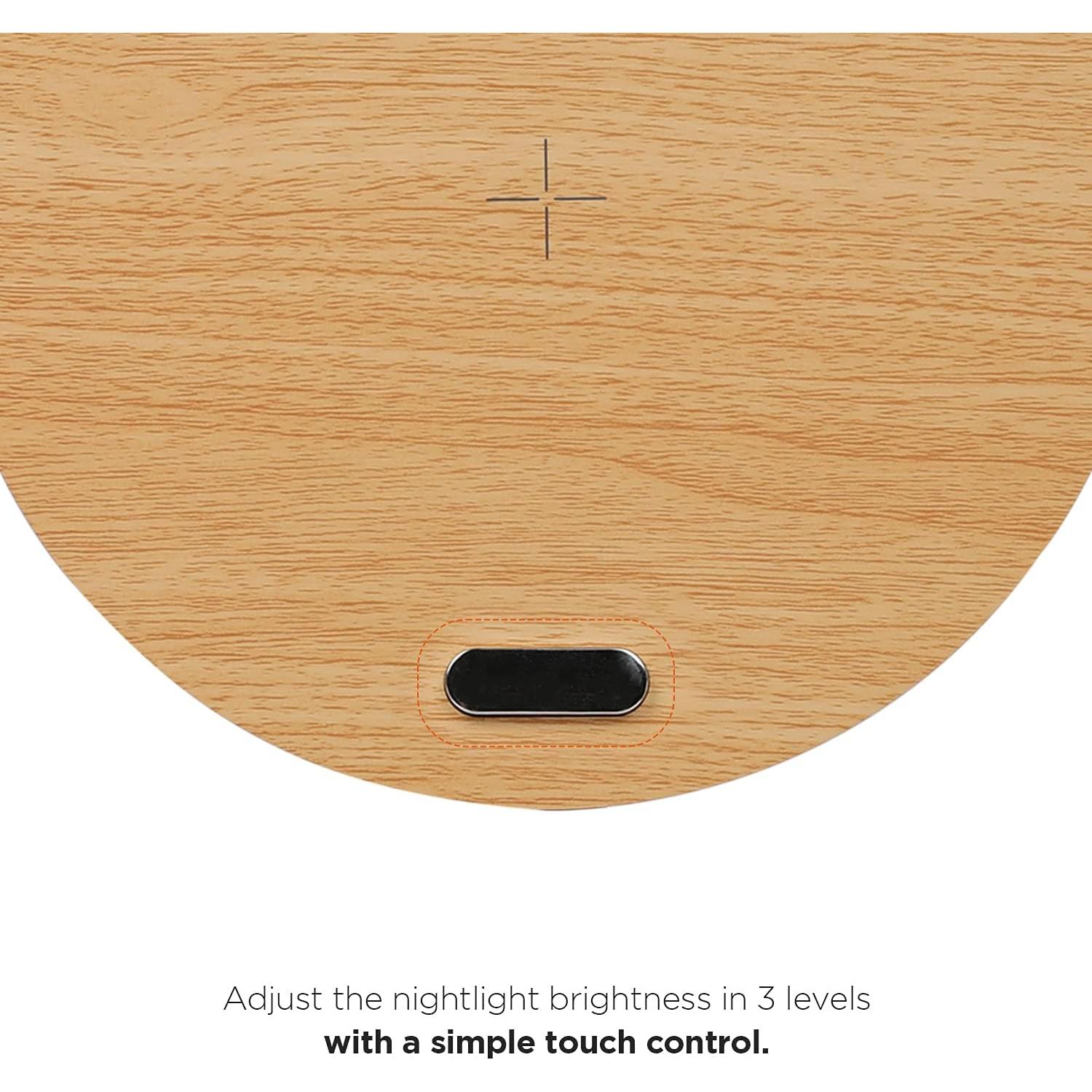 Cargador Inalámbrico Rápido Mooas 15W con Luz Nocturna Ajustable