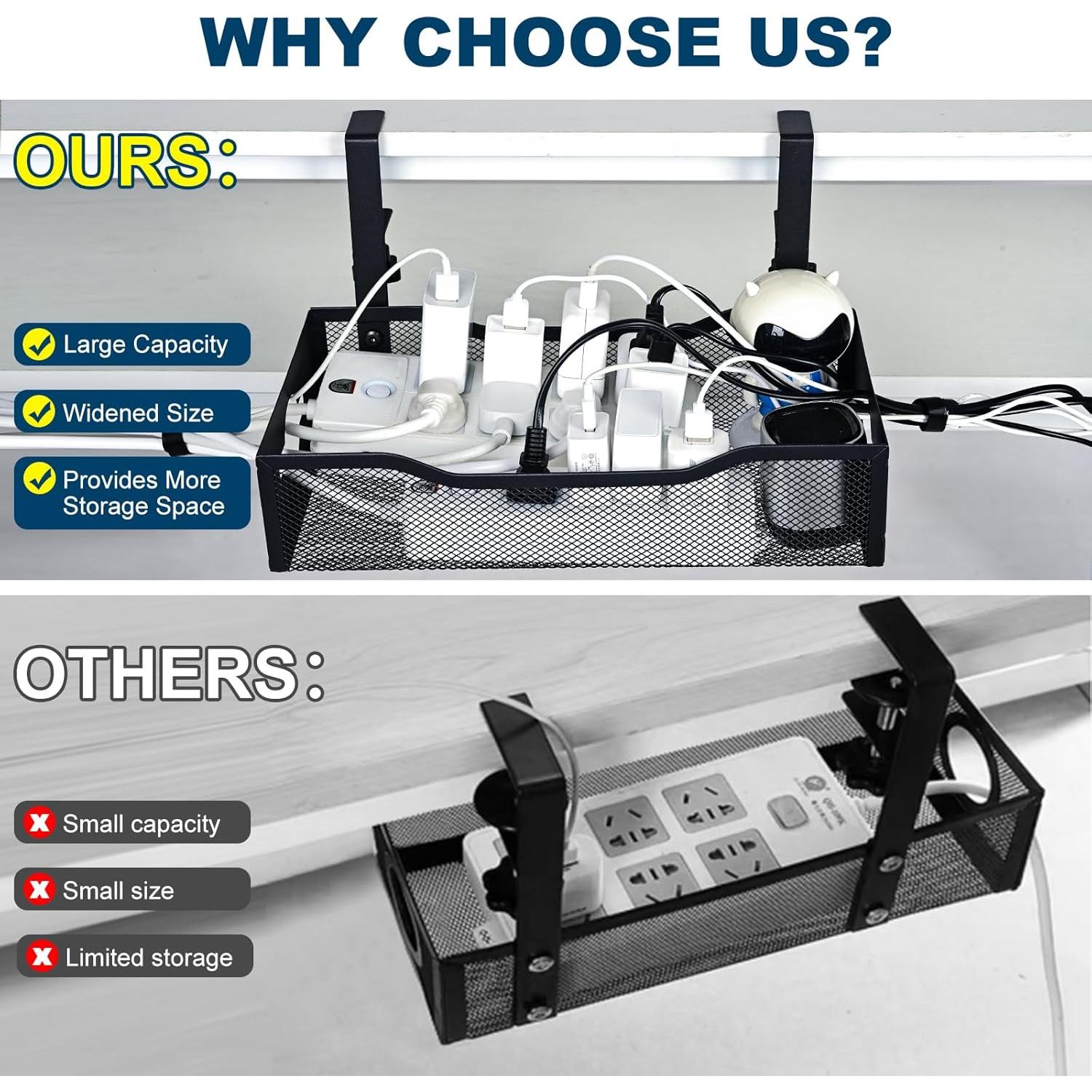 Bandeja de Gestión de Cables XL G.Sumiker - Organizador Negro