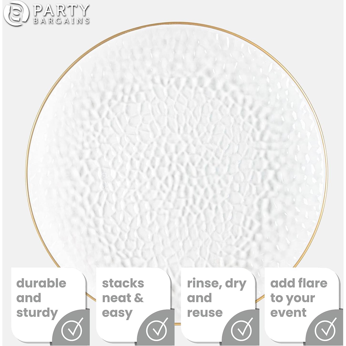 Platos Cargadores Desechables PARTY BARGAINS 33 cm Borde Dorado