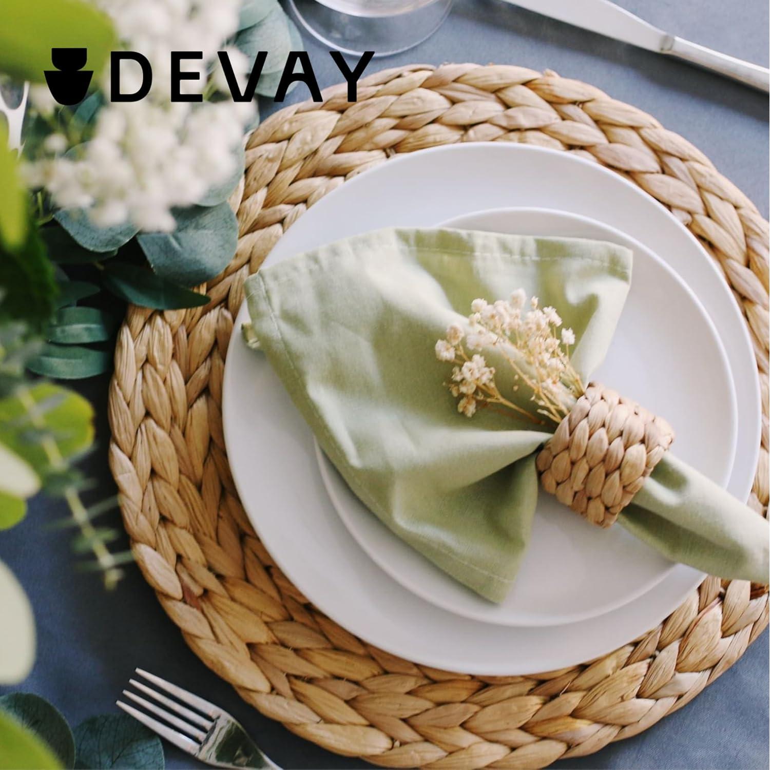 Juego de 4 Manteles Individuales Redondos DEVAY HOME 34.8 cm