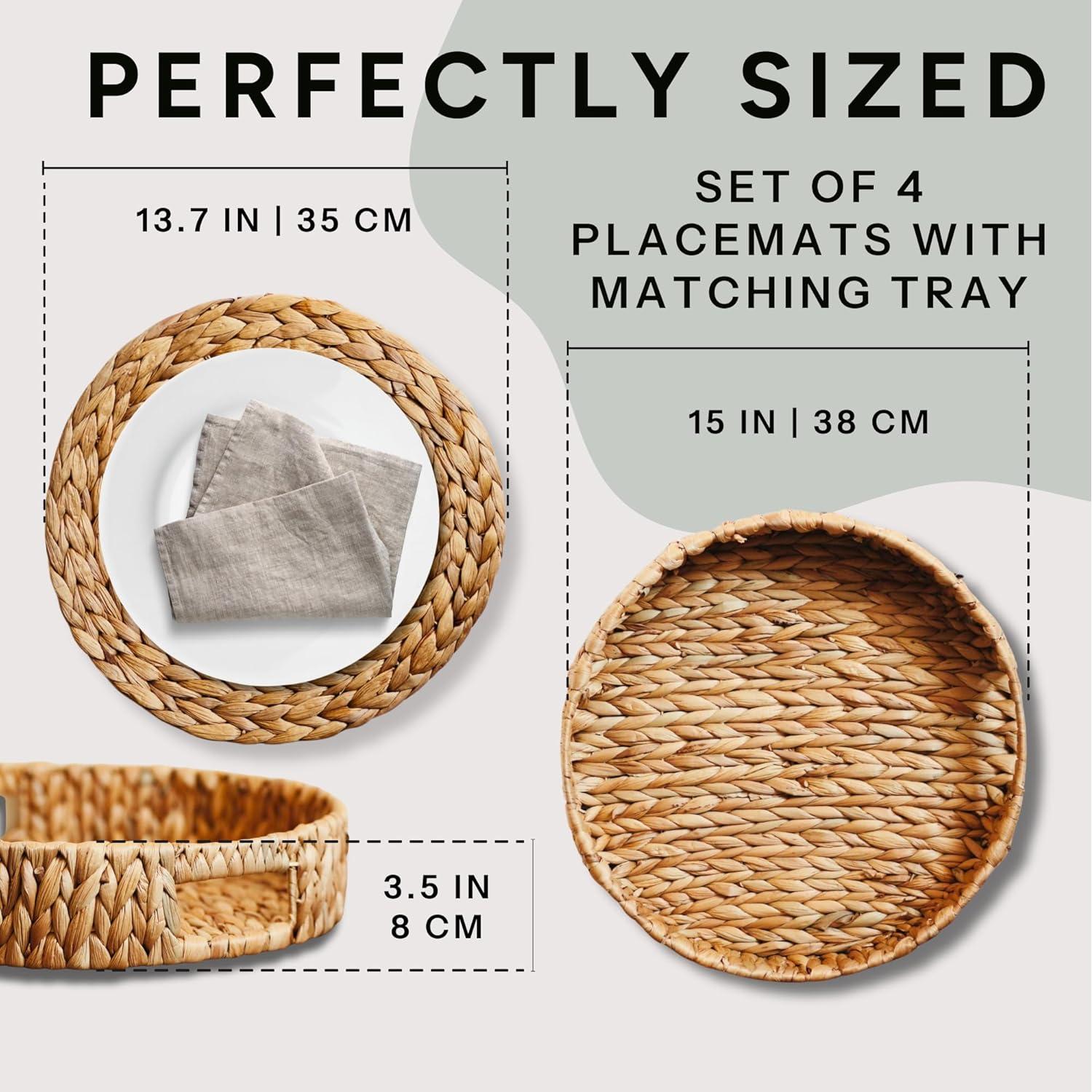 Juego de 4 Manteles Individuales Redondos DEVAY HOME 34.8 cm