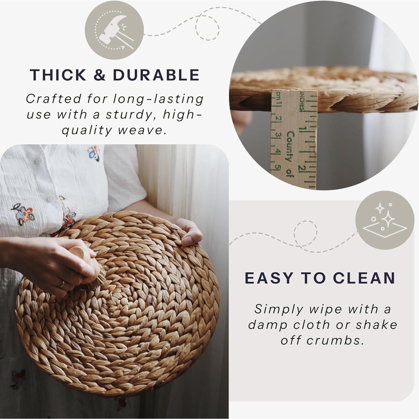 Juego de 4 Manteles Individuales Redondos DEVAY HOME 34.8 cm