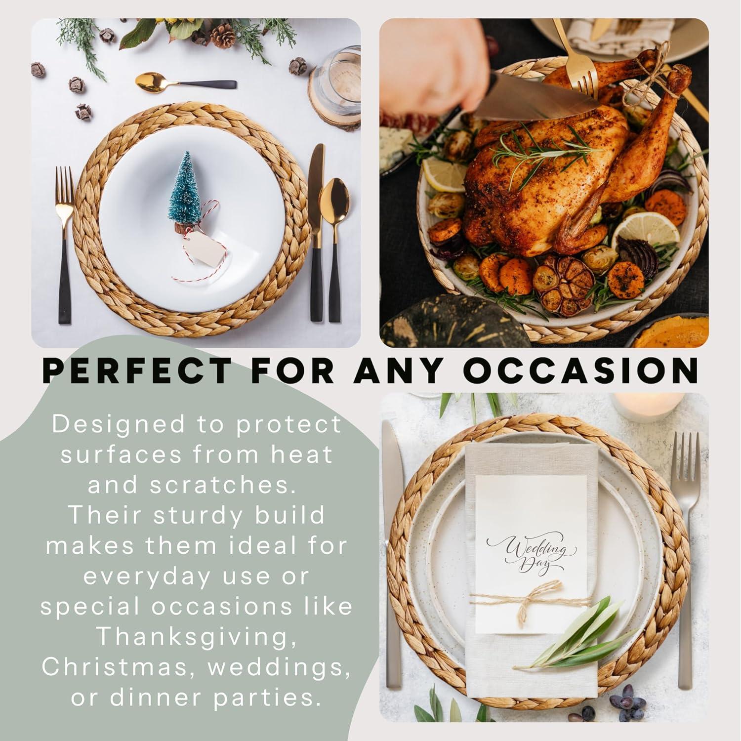 Juego de 4 Manteles Individuales Redondos DEVAY HOME 34.8 cm