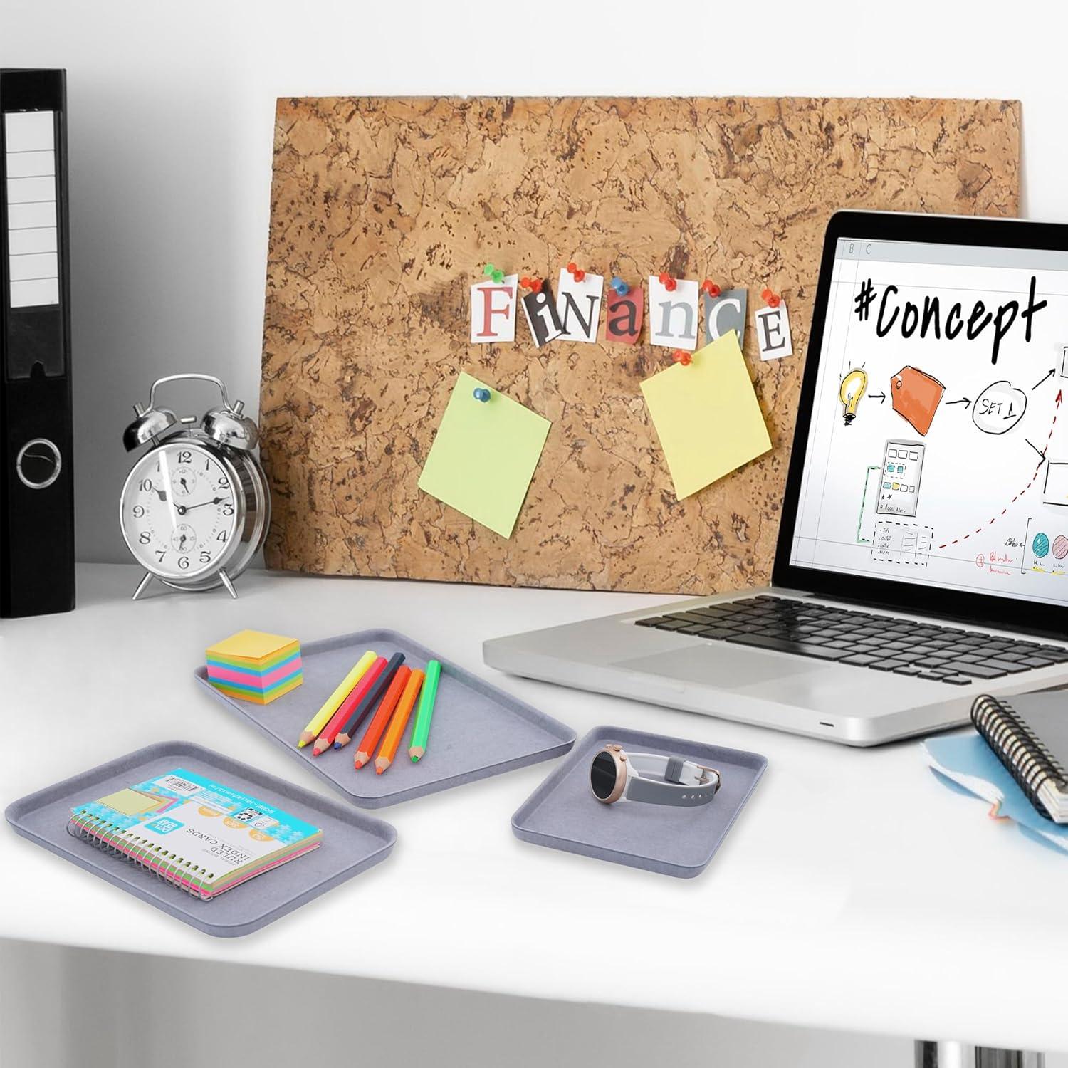 Bandeja organizadora de fieltro Welaxy 3 piezas Gris Glaciar