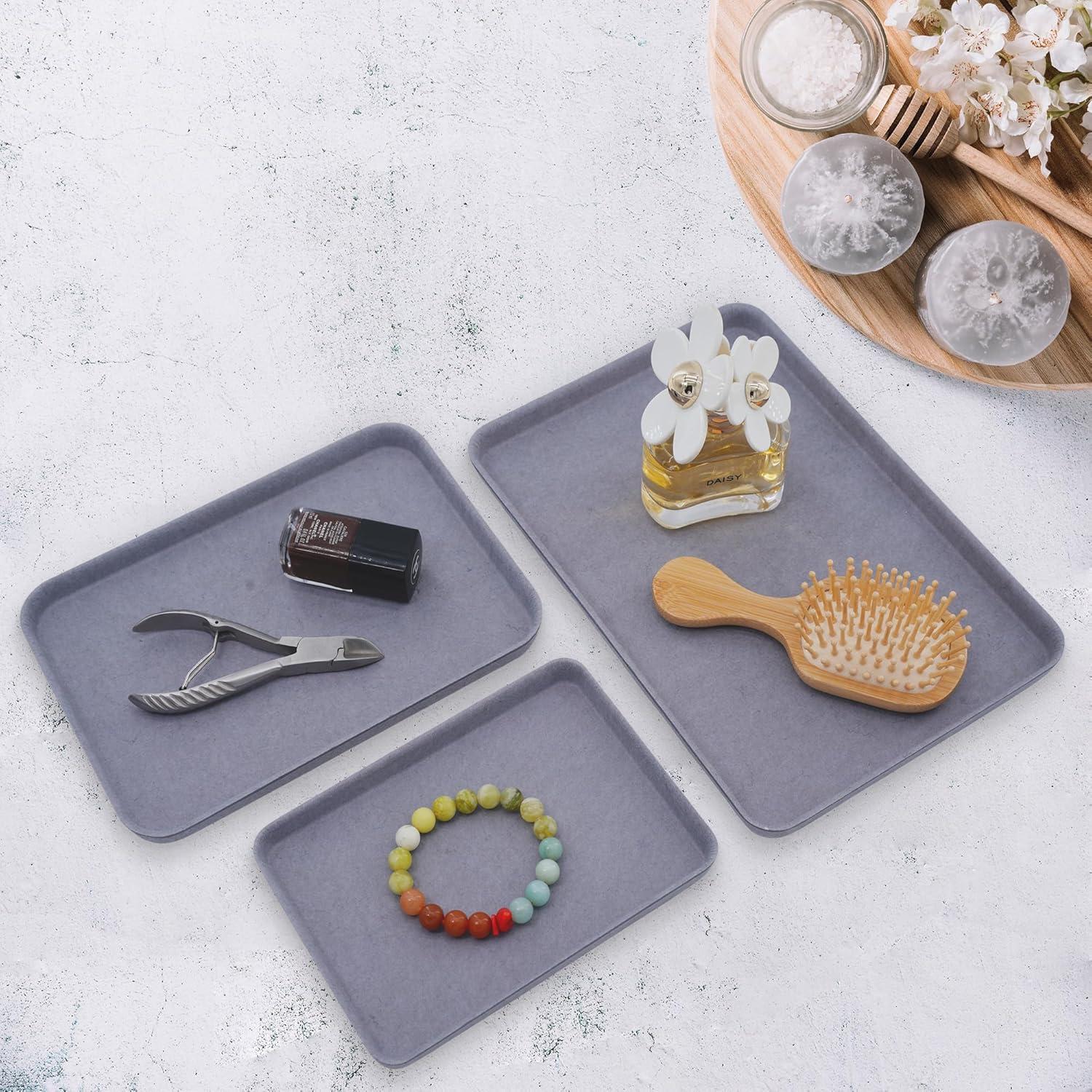 Bandeja organizadora de fieltro Welaxy 3 piezas Gris Glaciar