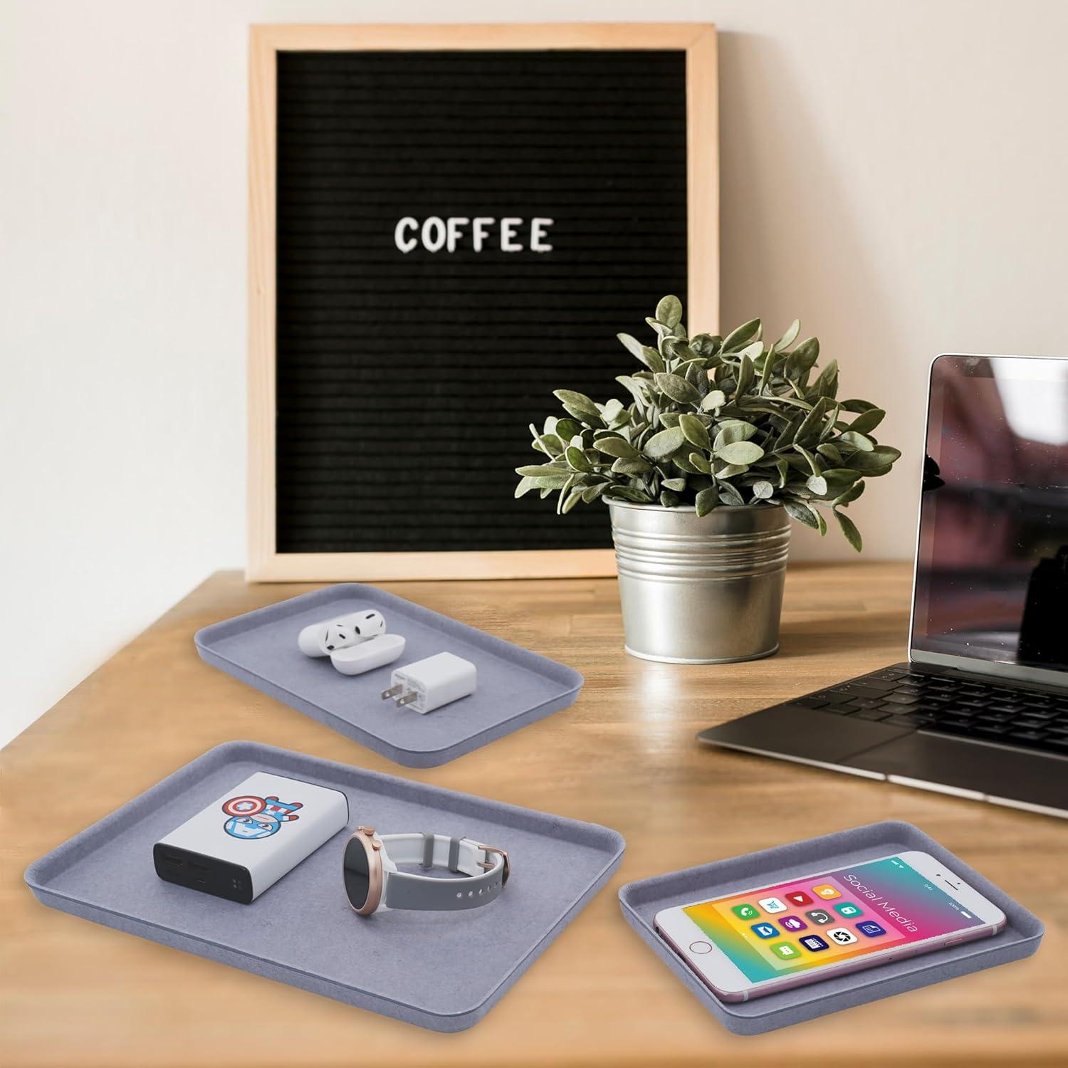 Bandeja organizadora de fieltro Welaxy 3 piezas Gris Glaciar