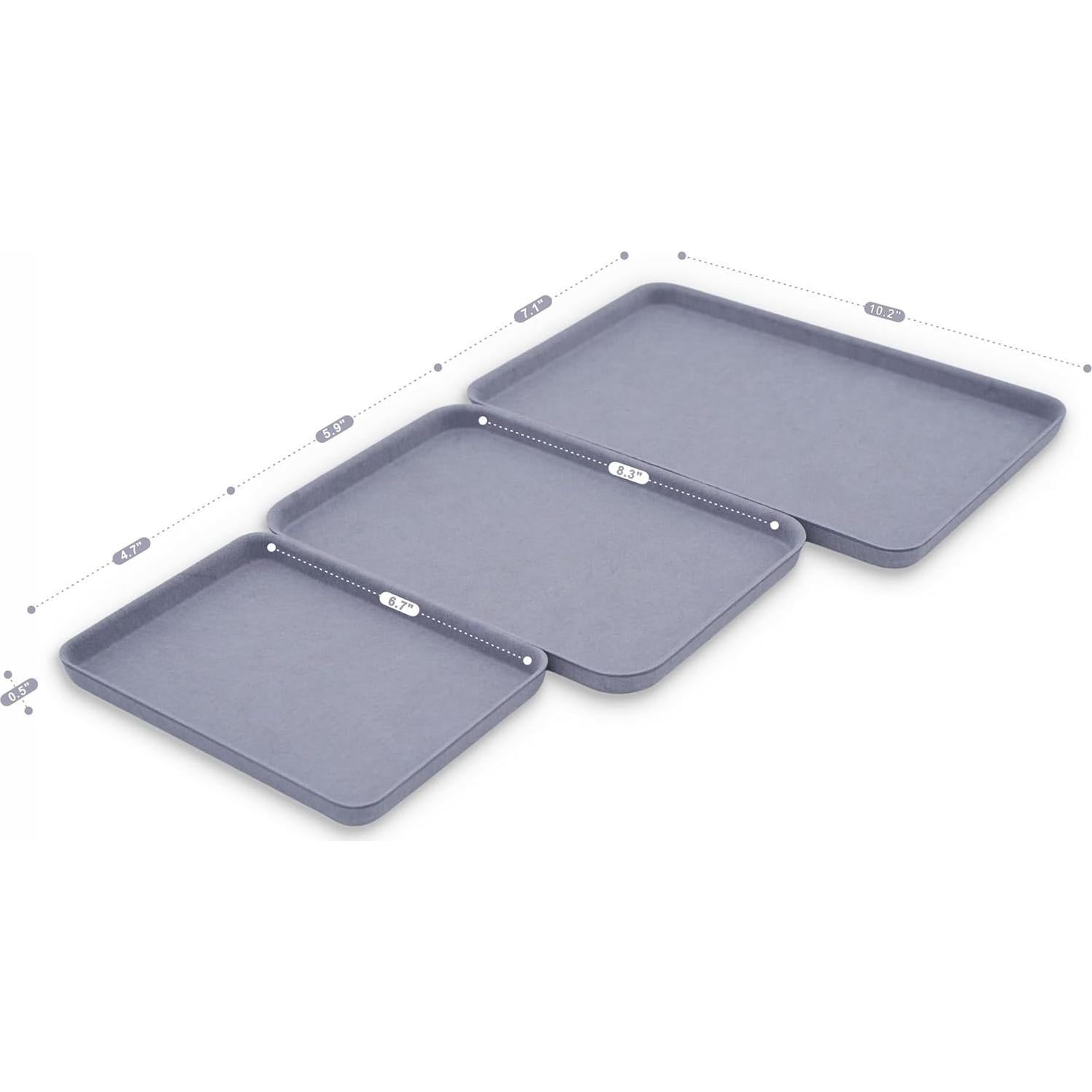 Bandeja organizadora de fieltro Welaxy 3 piezas Gris Glaciar