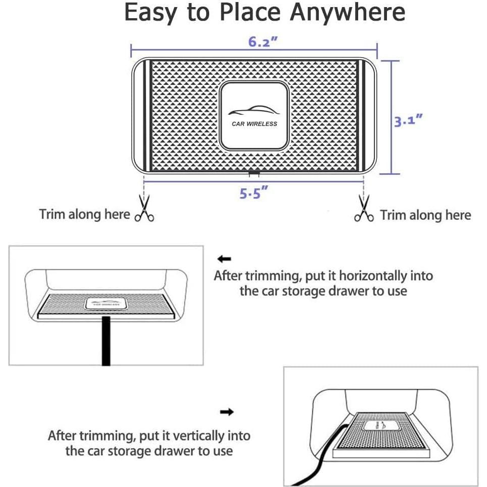 Cargador Inalámbrico Qi para Coche TASUMATO 18W USB QC 3.0