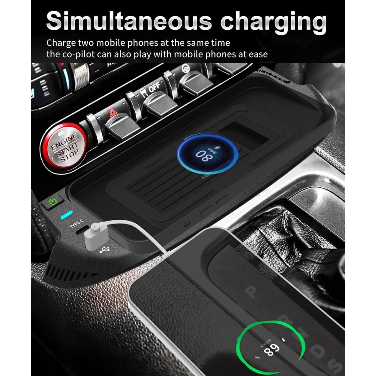Cargador Inalámbrico AutoQi para Ford Mustang 2015-2023