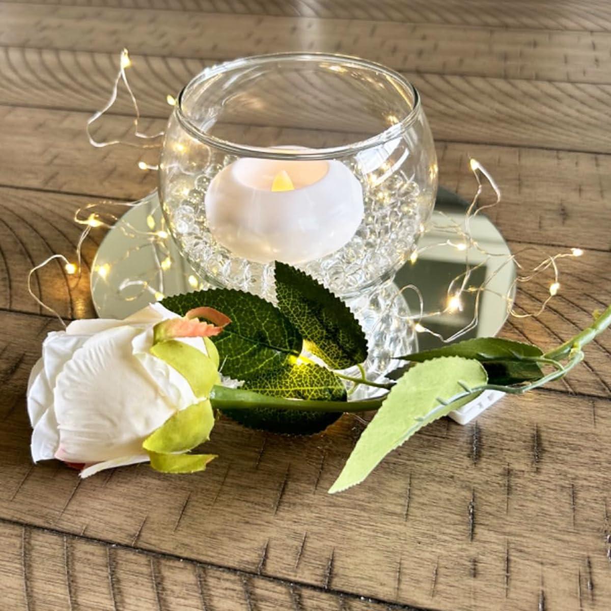 12 Espejos Redondos Acrílicos 25 cm para Centros de Mesa LUDEOU