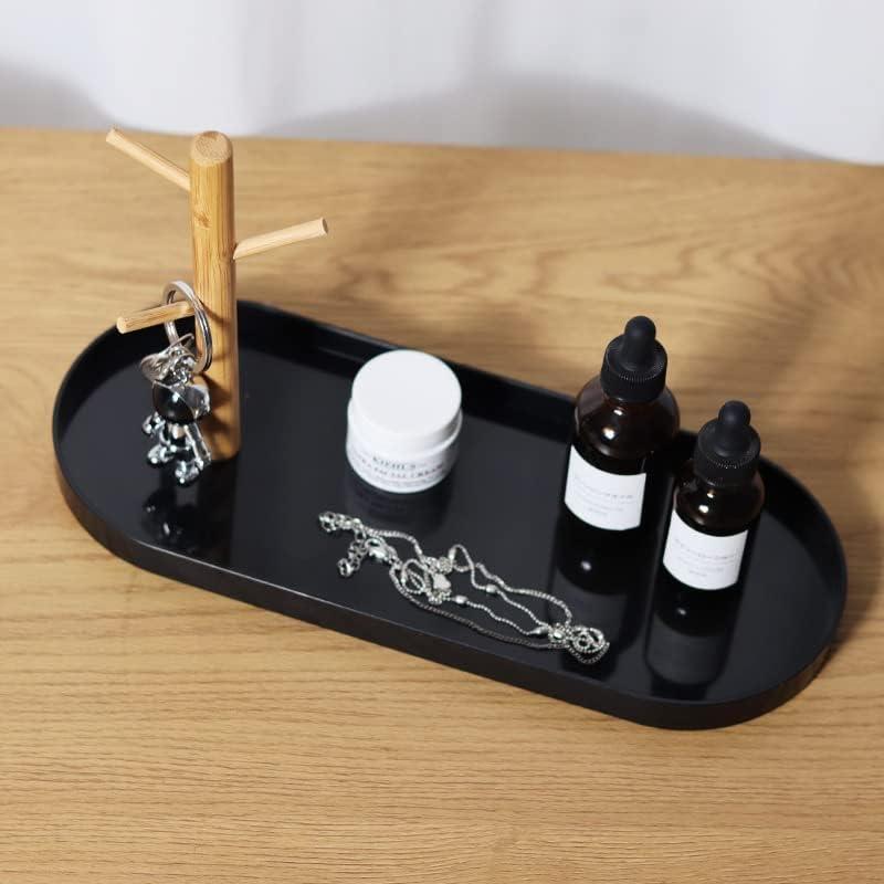 Bandeja de Joyería Shinpuru Ovalada Negra con Organizador Colgante