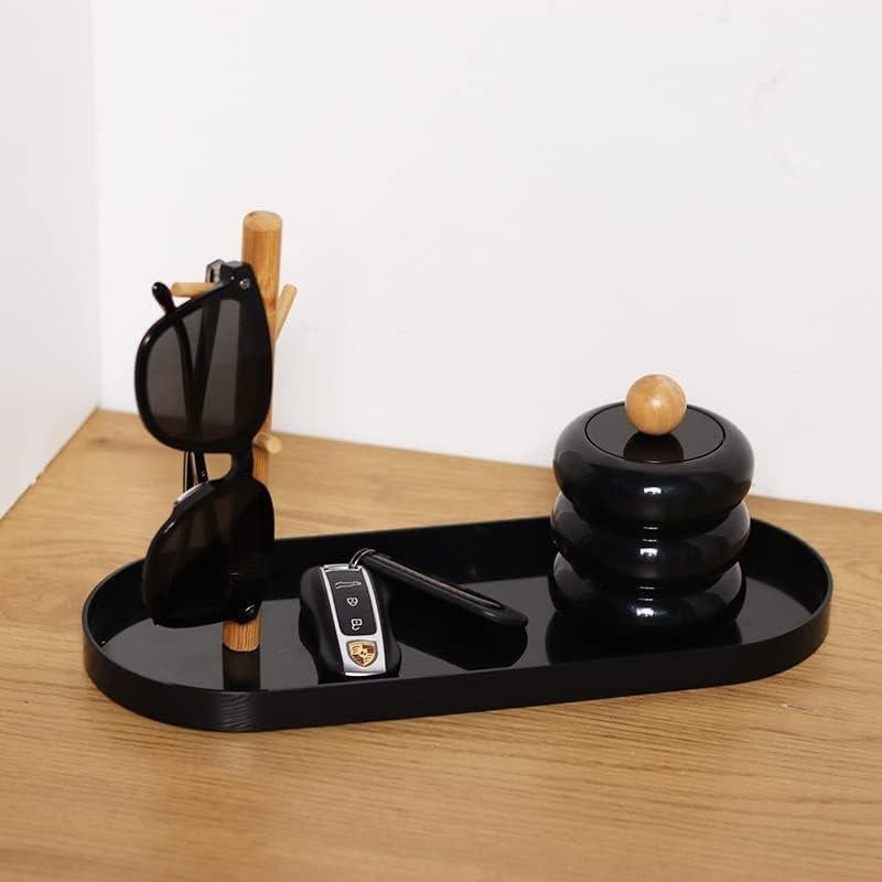 Bandeja de Joyería Shinpuru Ovalada Negra con Organizador Colgante