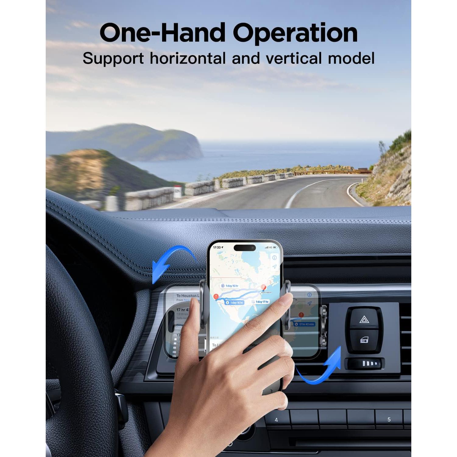 Cargador Inalámbrico para Auto Lekente 15W con Soporte Automático